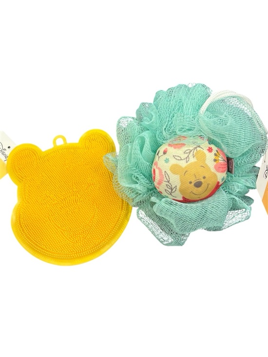 Disney Other - Winnie the Pooh Mint Bath Pouf + Yellow Silicone Scrubber